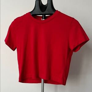 Wilfred Free Red Short Sleeve Crop Tee Small